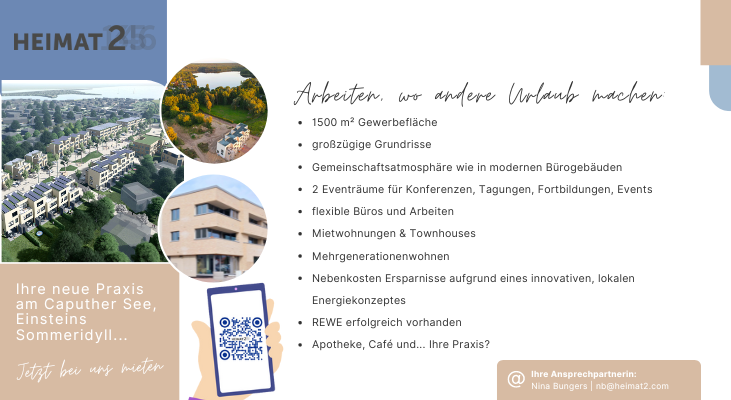 Neue Praxis Räume am Caputher See in Schwielowsee: Arbeiten, wo andere Urlaub machen