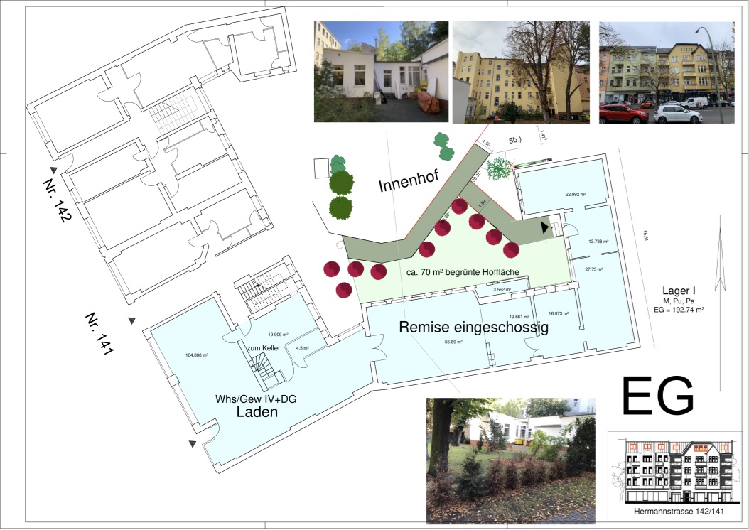 Praxisfläche mit ca. 294 qm in Berlin Neukölln zur Miete