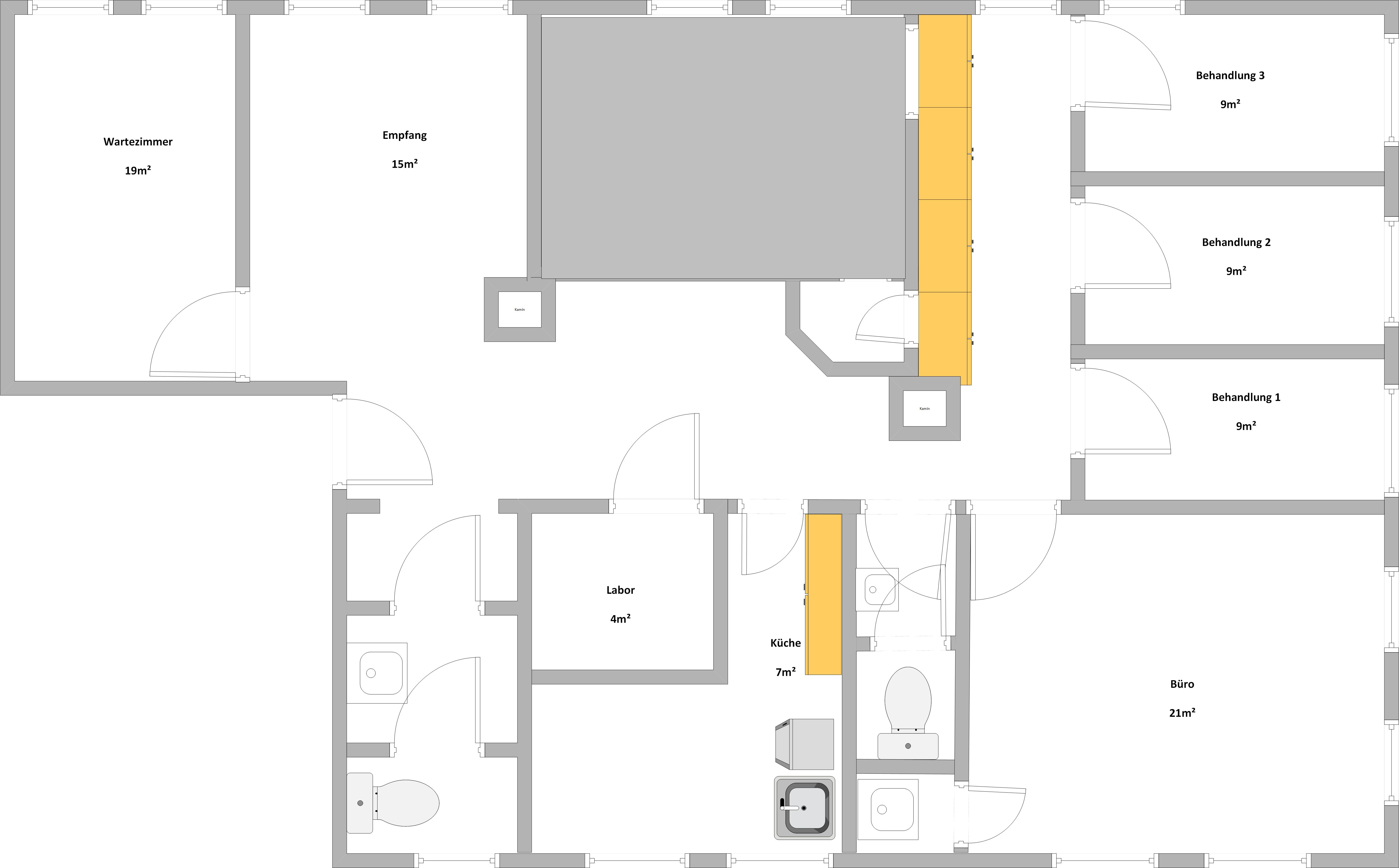 PROVISIONSFREI – Neu gestaltbare 127 qm Praxisfläche / Büroräume mit 4 Stellplätzen
